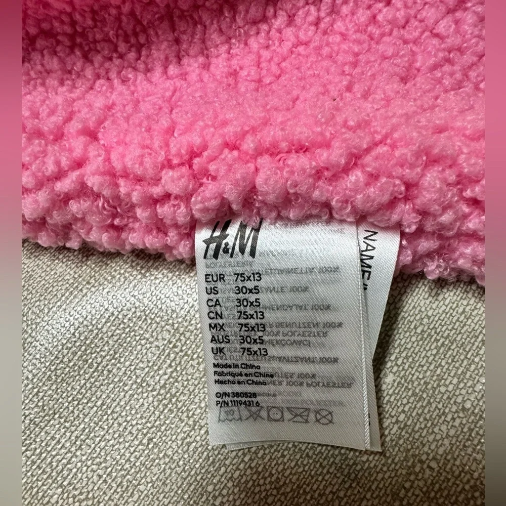 H&M Pink Fleece Mittens and Scarf Set Pink - Kids | H&M